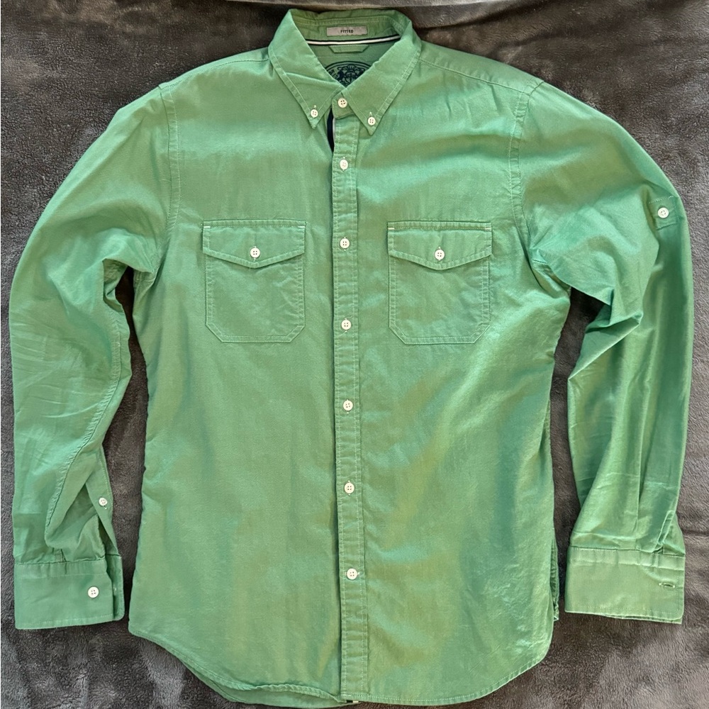 Express Green Button Down Shirt Size Medium